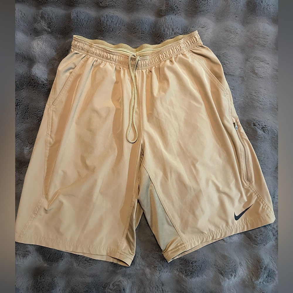 Nike Dri- Fit Tan Athletic Performance Shorts